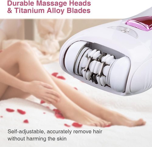 **Smooth Glide Epilator for Women | Rechargeable Facial Hair Remover - Portable White Design**