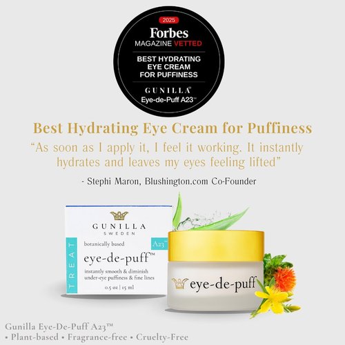 GUNILLA Anti-Aging Eye Cream - Reduce Puffiness & Dark Circles with 23 Actives | Natural & Vegan - 5 oz