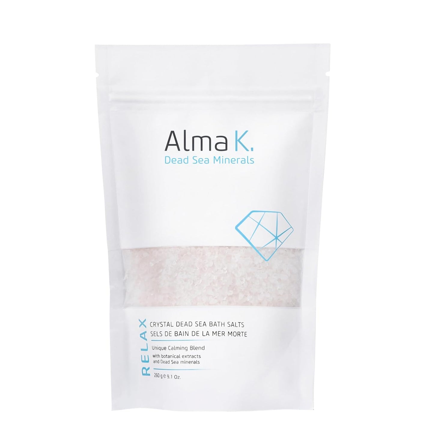 Alma K Crystal Dead Sea Bath Salts - Exfoliate & Hydrate - White Tea & Neroli Scent - 9.1 oz