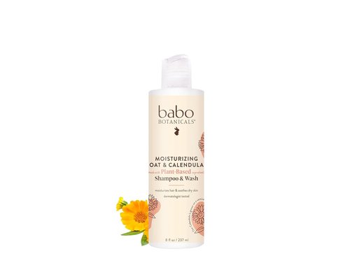 Babo Botanicals 2-in-1 Moisturizing Oat & Calendula Shampoo | Gentle Cleansing for Sensitive Skin - Vegan & Family-Safe
