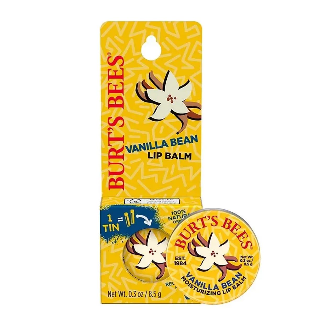 Burt's Bees Vanilla Bean Lip Balm - Nourishing Moisture in 0.3 oz Tin