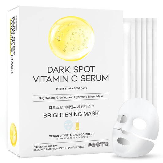 Skiennix Vitamin C Revitalizing Hydrating Sheet Mask | 10-Pack Korean Skincare for Radiant, Even Skin Tone