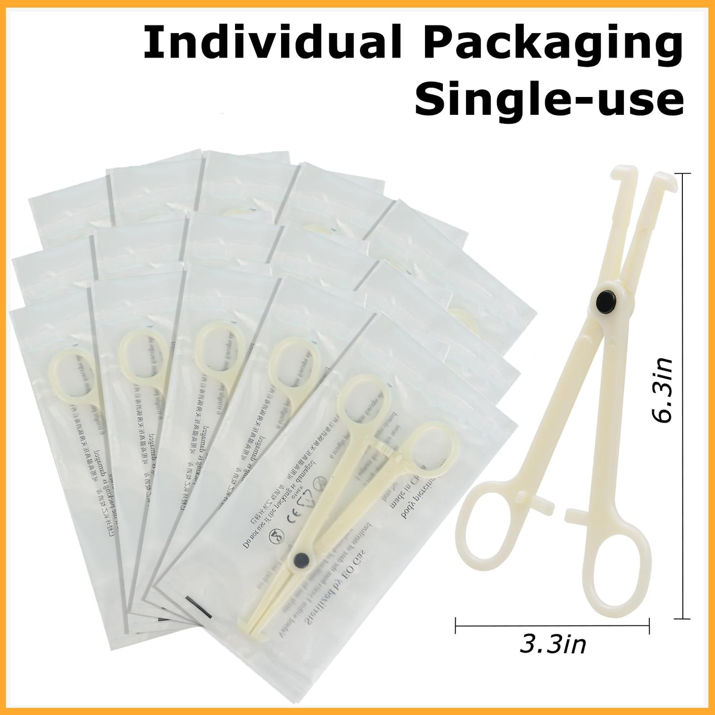 Disposable Piercing Clamps - Tonbao 25Pcs Piercing Forceps Round Septum Clamps Disposable Plastic Forceps for Ear Nose Nipple Tongue Lip Eyebrow Belly Button Piercing Kit Body Piercing Tools