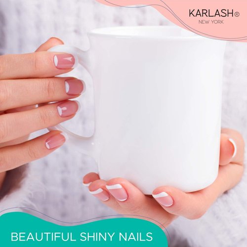 Karlash Quick Dry Fast Drying Super Shiny Nail Polish Top Coat 0.5 oz 15ml Made in USA (2 PIECES)