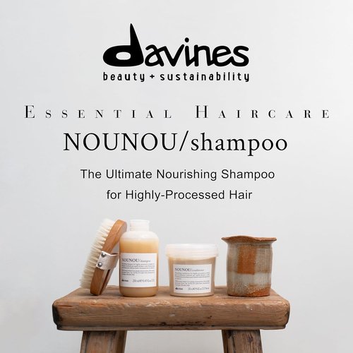Davines NOUNOU Shampoo - Hydrating Gentle Cleanser for Chemically Treated Hair | Travel Size 2.54 Fl Oz