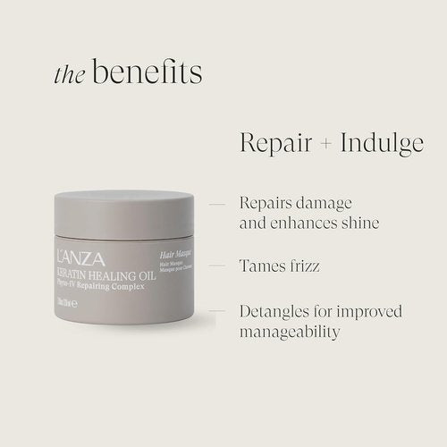 L'ANZA Keratin Healing Oil Hair Masque - Deep Conditioning Treatment for Moisture & Shine | 7.1 Fl Oz