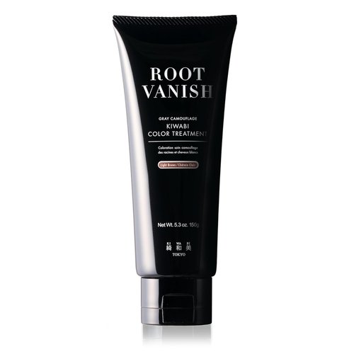 KIWABI Root Vanish Color Treatment - Light Brown Gray Root Camouflage with Natural Botanicals (150g, Paraben Free)