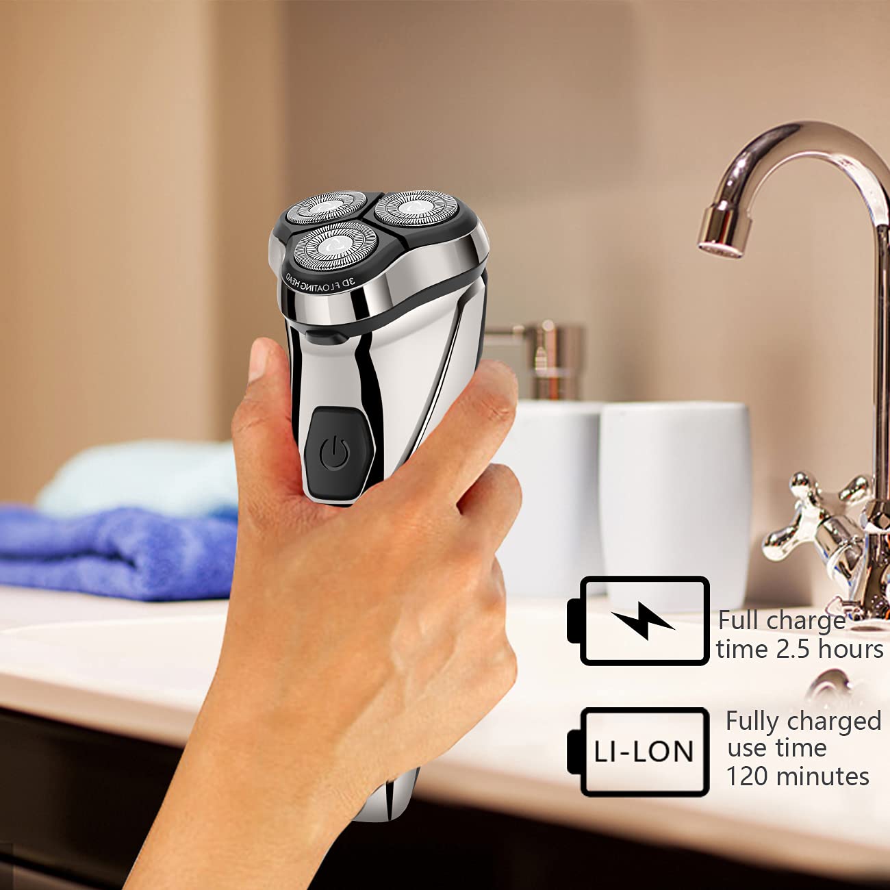Skiennix Electric Razor for Men - Waterproof Cordless Shaver with Pop-Up Trimmer | USB Rechargeable