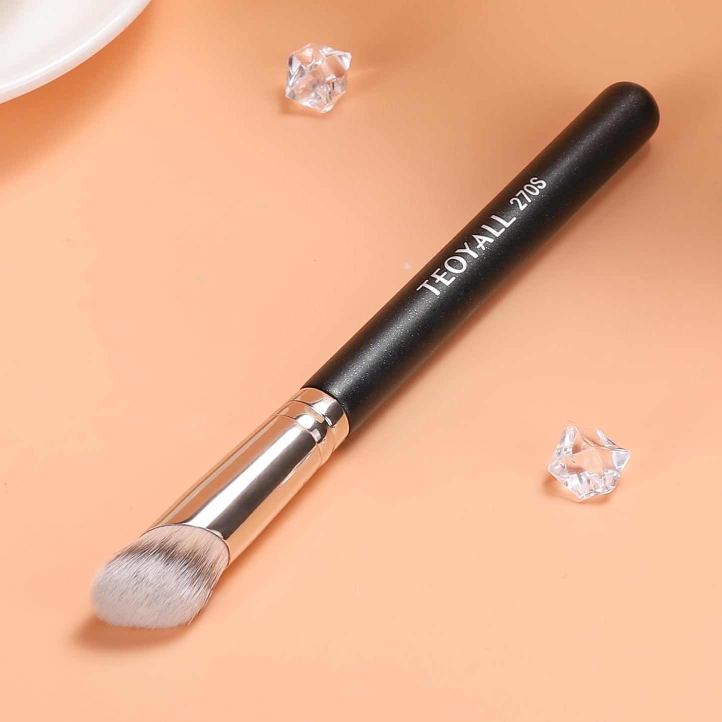 TEOYALL Under Eye Concealer Brush - Angled Synthetic Kabuki Brush for Blending & Buffing (270S)