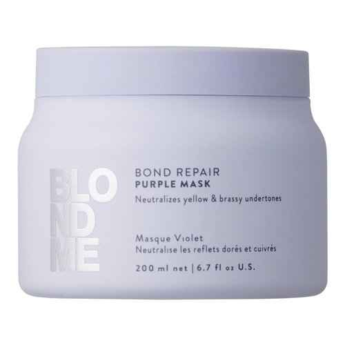 BlondMe Bond Repair Purple Mask - Neutralizes Yellow & Brassy Tones | For Healthy, Moisturized Blonde Hair
