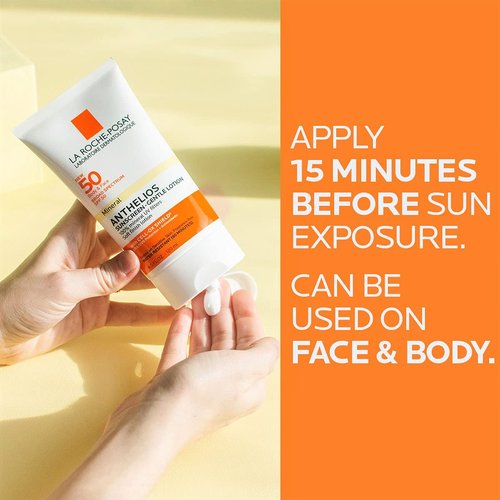 La Roche-Posay Anthelios Mineral Sunscreen SPF 50 - Gentle Broad Spectrum Lotion for Face & Body