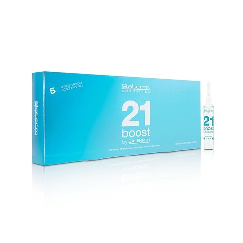 Salerm Concentrated Hair Mask 21 - Hydrating Hair Ampoules with Heat Protector | 8 x 13 ml - Repairs & Reduces Frizz
