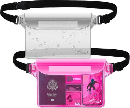 AiRunTech Waterproof Pouch - 2 Pack Waist Strap Design | Keep Your Phone Safe & Dry | Ideal for Beach, Boating & Water Activities