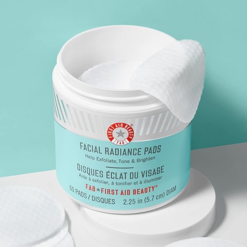 First Aid Beauty Facial Radiance Pads - Exfoliating AHA Treatment | 28 Count for Glowing Skin