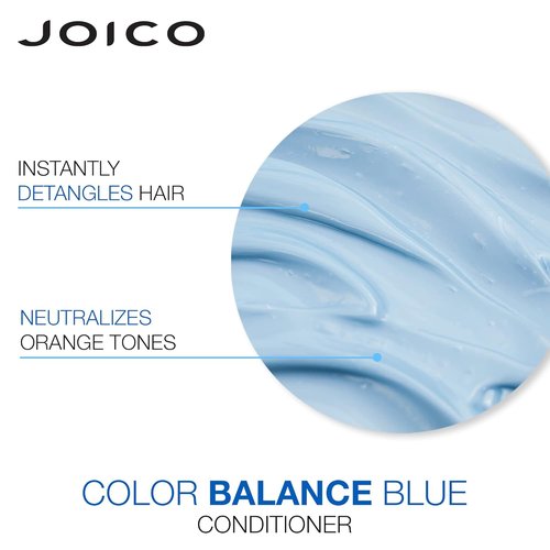 Joico Color Balance Blue Shampoo & Conditioner - Eliminate Brassy Tones | Boost Color Vibrancy | Protect Hair with Rosehip Oil & Green Tea Extract