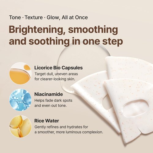 ACWELL Licorice Toning Capsule Gel Mask - Hydrating Overnight Face Mask with Niacinamide & Collagen | 1.19oz (34g) x 4ea