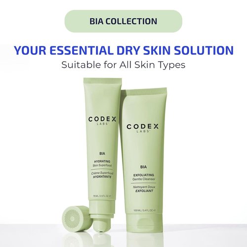 Codex Labs Bia Exfoliating Face Wash - Gentle Vegan Cleanser for Dry & Sensitive Skin | 3.4oz