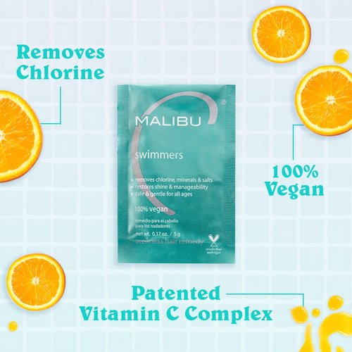 Malibu C Swimmers Wellness Hair Remedy - Protects Against Chlorine Discoloration - Hydrating Vitamin C Complex for Healthier Hair