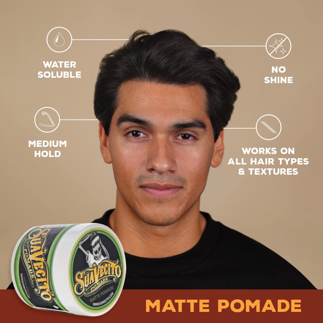 Suavecito Pomade - Matte Hair Paste for Men | Shine-Free Formula, Medium Hold, 5 oz