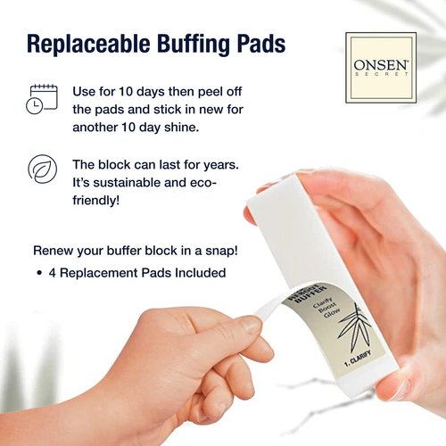 Onsen Nail Shape & Shine Kit - 3-Way Buffer Block with Extra Pads & 6-Pack Professional Files for Natural & Acrylic Nails