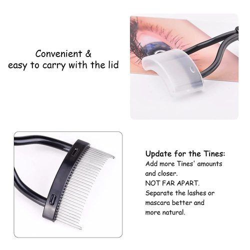 MSQ Eyelash Comb - Arc Designed Mascara Applicator & Eyelash Separator Tool - Black (1PCS)