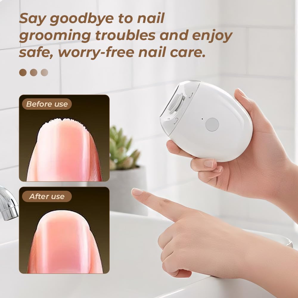 Saker Electric Automatic Nail Clipper & Grinder 2026| Rechargeable Fingernail Trimmer with LED Light, 3-Speed Quiet Nail Care Tool for Adults,Seniors,Babies (1PC)