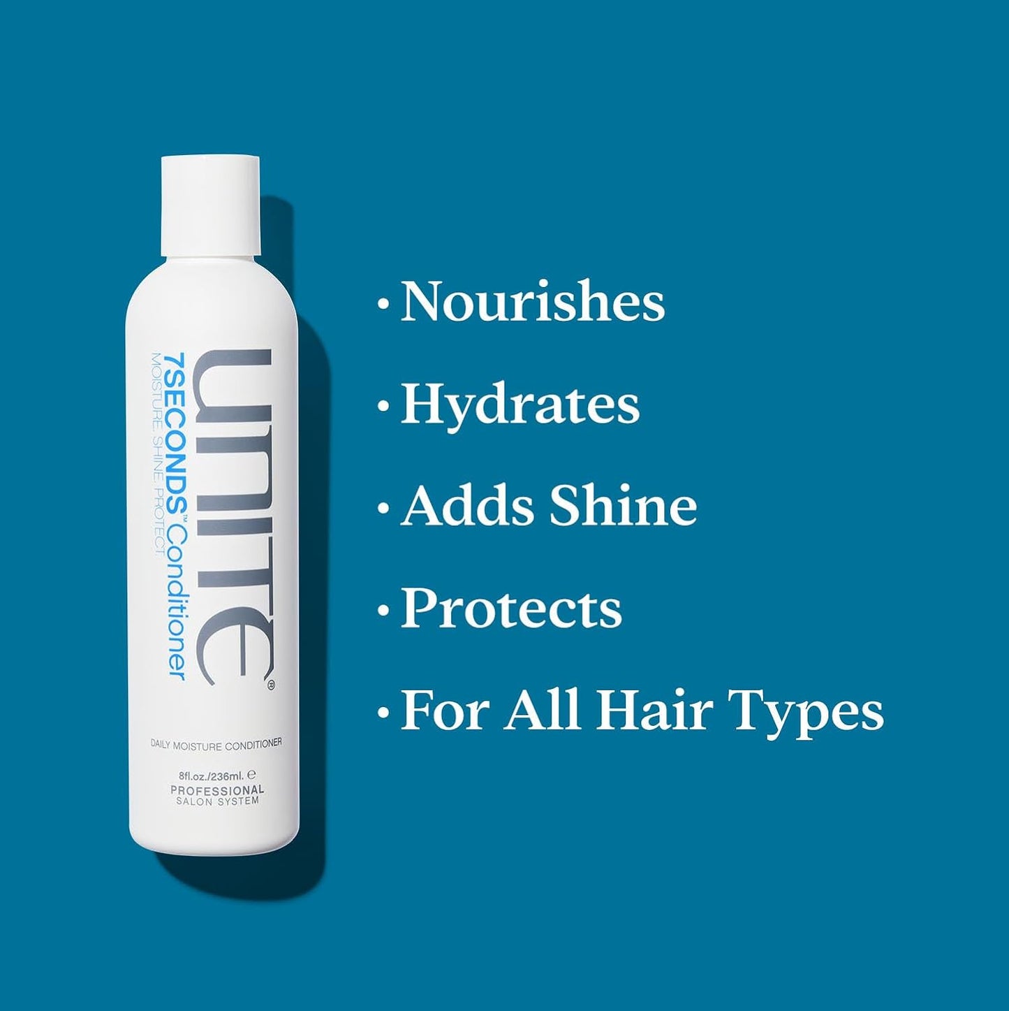 UNITE Hair 7SECONDS Shampoo, Conditioner & Detangler - Hydrates, Strengthens & Protects - 8 Fl Oz, 10 Fl Oz