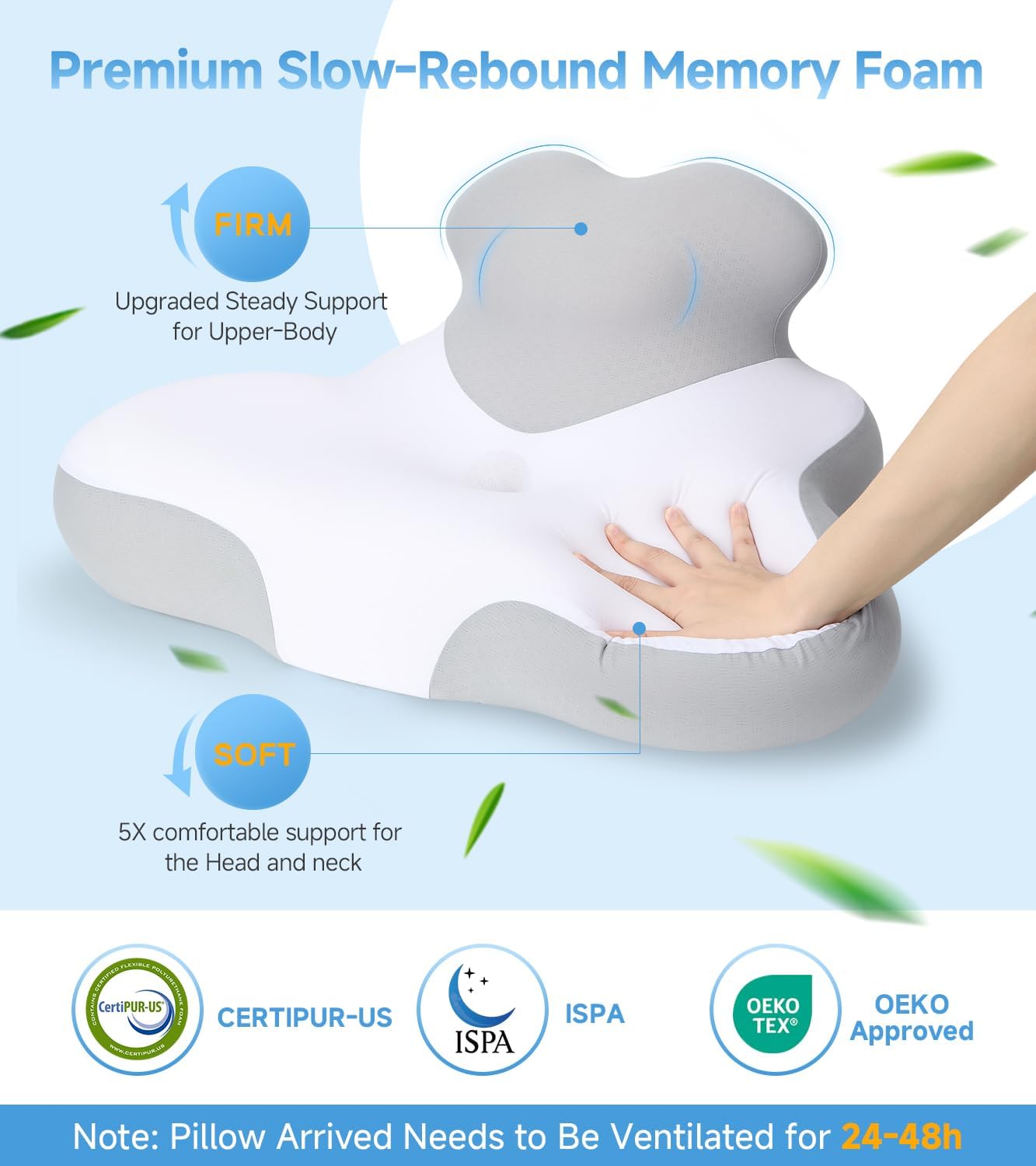 Skiennix Reading Pillow - Memory Foam Bed Wedge with Neck & Back Support | Ergonomic Design for Comfort