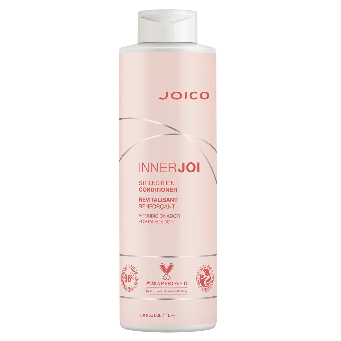 Joico InnerJoi Strengthen Conditioner | For Damaged, Color-Treated Hair | Sulfate & Paraben Free | Naturally-Derived Vegan Formula | 33.8 Fl Oz