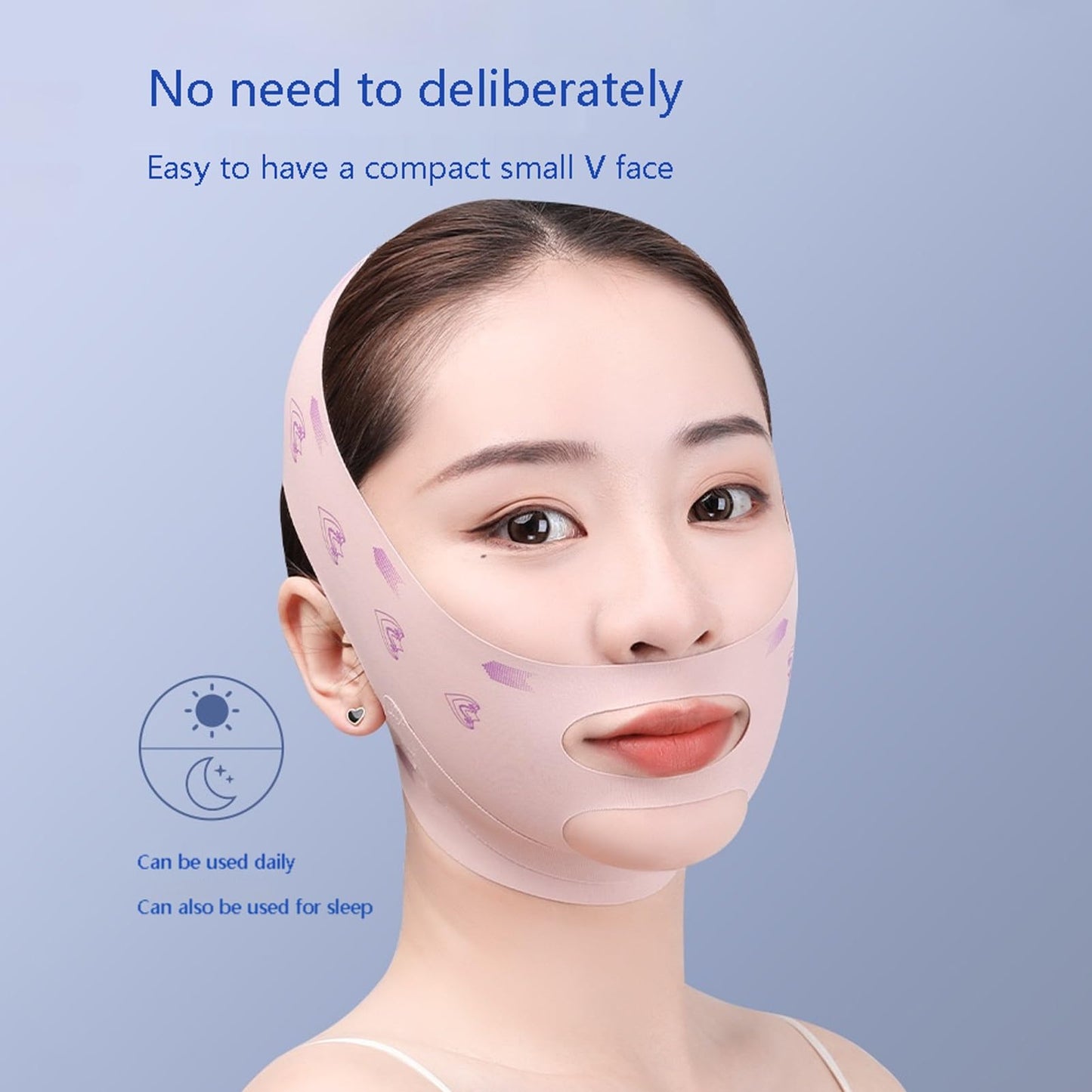 V Line Face Lifting Strap, Chin Strap for Sleeping, Double Chin Reducer for Women, Jaw Line Sculptor Eliminator, Mask Shaper for Jawline, Neck Lift Jaw Tightening Exerciser, Face Lift Tape Remover