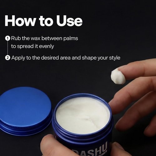 DASHU Hair Wax - Ultra Strong Hold & Long Lasting Edge Control | Easy Wash with Collagen & Argan Oil, 3.38 fl oz