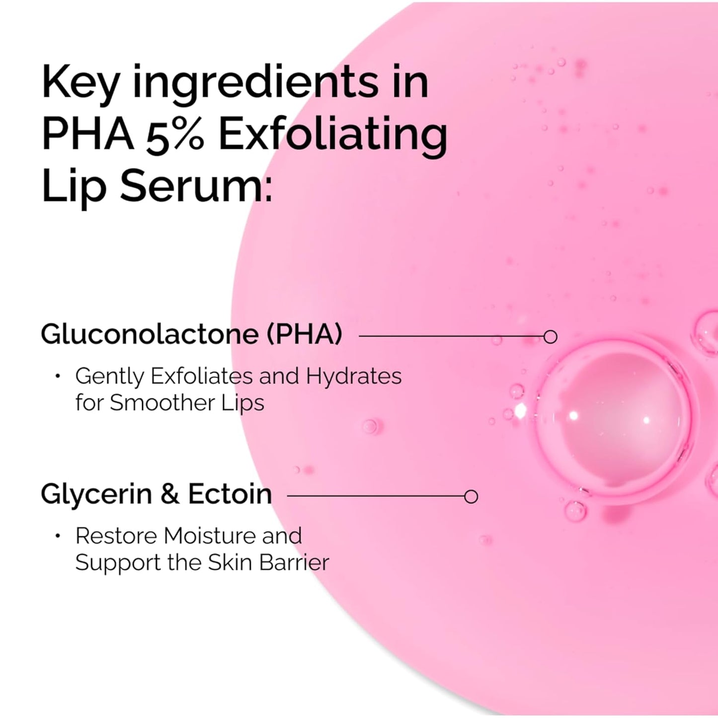 The Ordinary PHA 5% Exfoliating Lip Serum - Hydrating Overnight Treatment | 0.5 Fl Oz