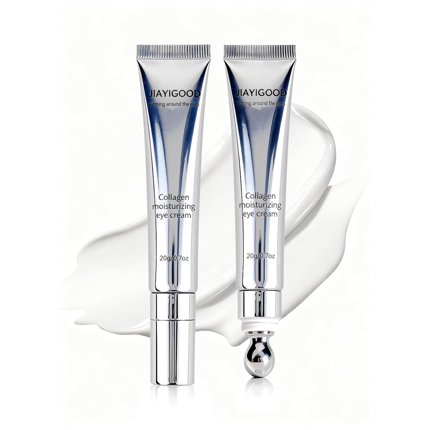 Skiennix Vegan Collagen Eye Cream - Cooling Roller with Peptides & Triple Hyaluronic Acid for Dark Circles & Puffiness