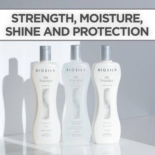 BioSilk Silk Therapy Kit - 3-Piece Shampoo, Conditioner & Serum for Healthy, Shiny Hair | 12 Oz Set