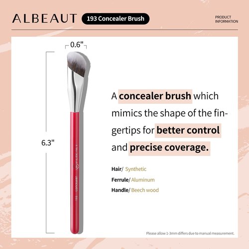 Albeaut Concealer Brush, Under Eye Makeup Small Angled Precision Face Blending Brush (193 concealer brush-Limited Edition)