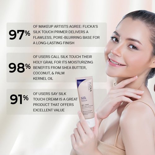 FLi.CKA Silk Touch 3-in-1 Moisturizer & Primer - Hydrating, Lightweight Formula for All Skin Types | 60g