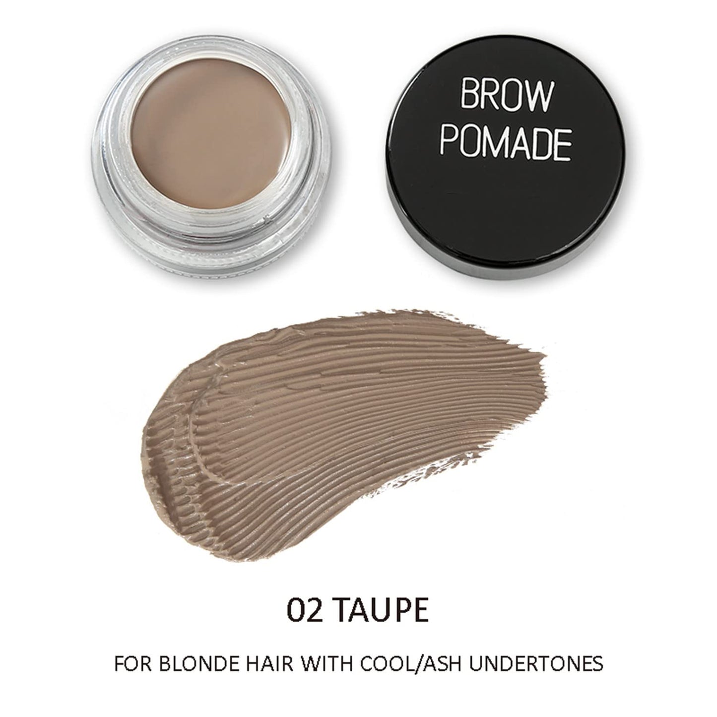 MAEPEOR Matte Eyebrow Pomade 6 Colors Creamy Smooth Full-pigmented Brow Pomade Long Lasting Waterproof Cream Brow Gel with Eyebrow Brush (Matte, 02 Taupe)