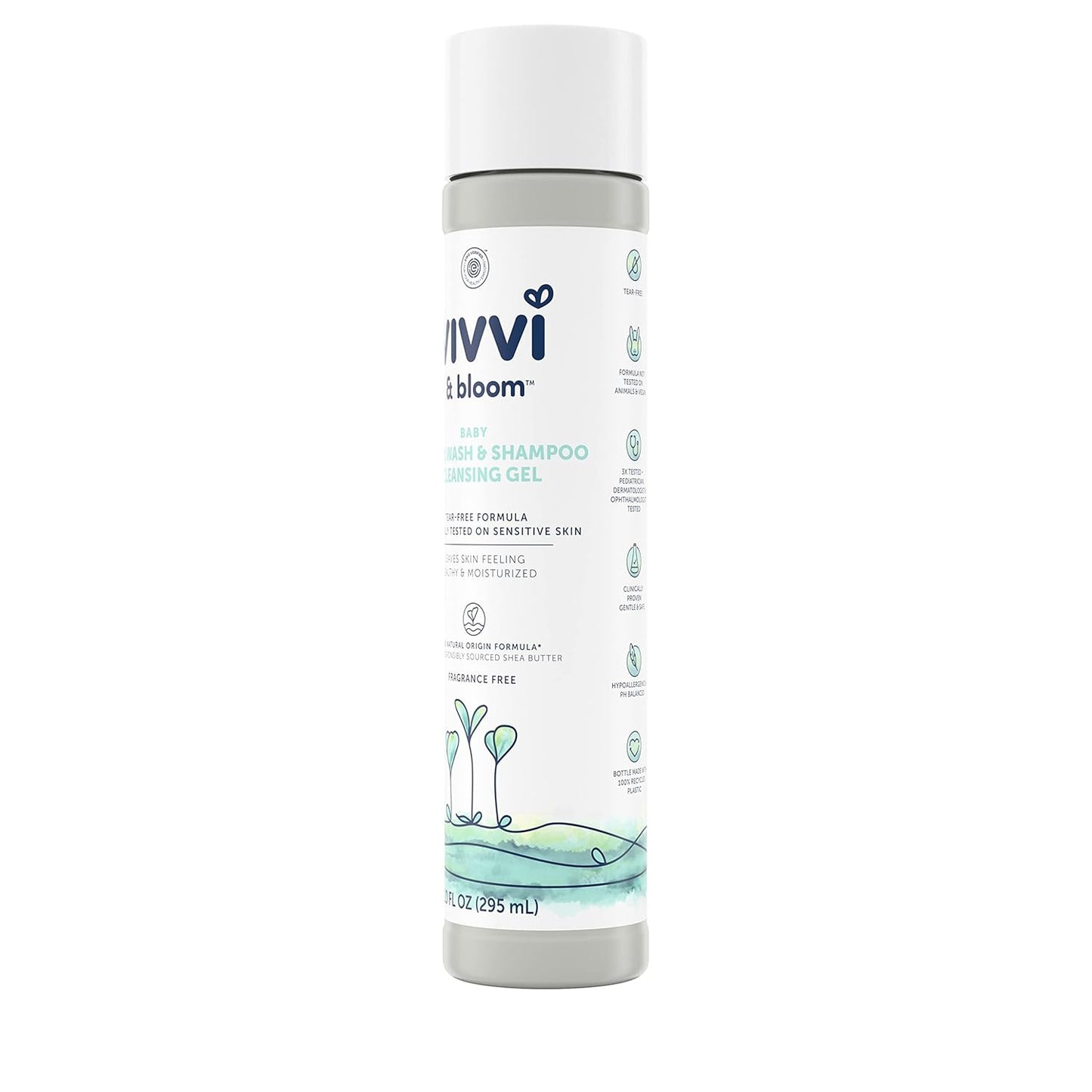 Vivvi & Bloom 2-in-1 Baby Wash & Shampoo - Gentle Cleansing Gel for Sensitive Skin, 10 fl. oz.