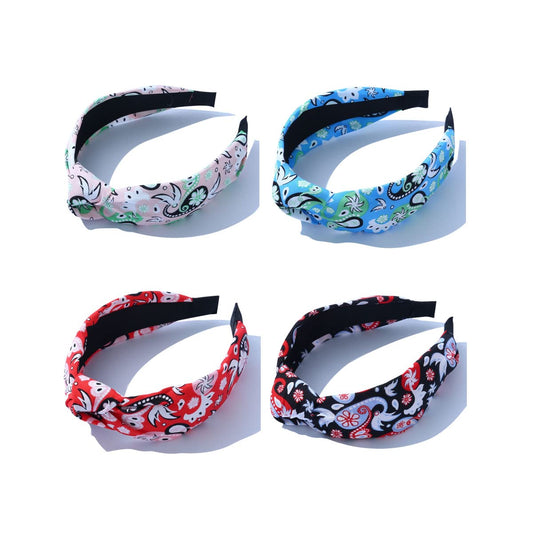 POPINK Knot Headbands for Women 4 pack Vintage Printed Animals Cute Hair Bands Fashion Holiday Summer Soft Outdoor Hair Accessories For Girls Gift