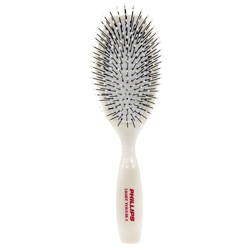 Phillips Brush Co Light Touch Oval Cushioned Brush - Ball Tipped Nylon Bristles, Ergonomic Handle