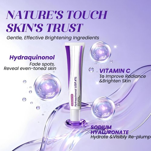 Regine Switzerland Hydraquinon0l Dark Spot Brightening Cream - 4% Non-Irritating Formula for All Skin Types, 1oz
