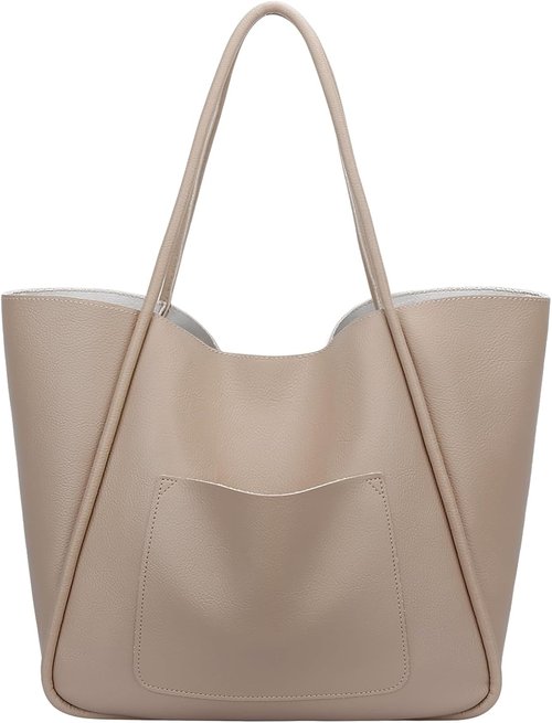 KKXIU Vegan Leather Tote Bag - Stylish Large Capacity Shoulder Purse for Travel & Everyday Use