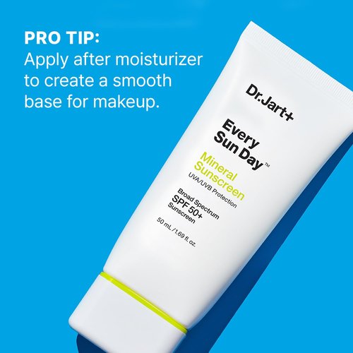 Dr.Jart+ Mineral Sunscreen SPF 50+ - Zinc Oxide Face Protection | Travel Size 1.69 Fl Oz