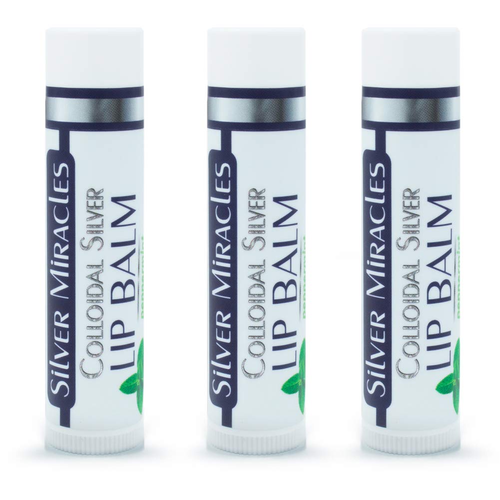 Silver Miracles - Colloidal Silver Lip Balm - Moisturizing Protection - 3 Tube Pack