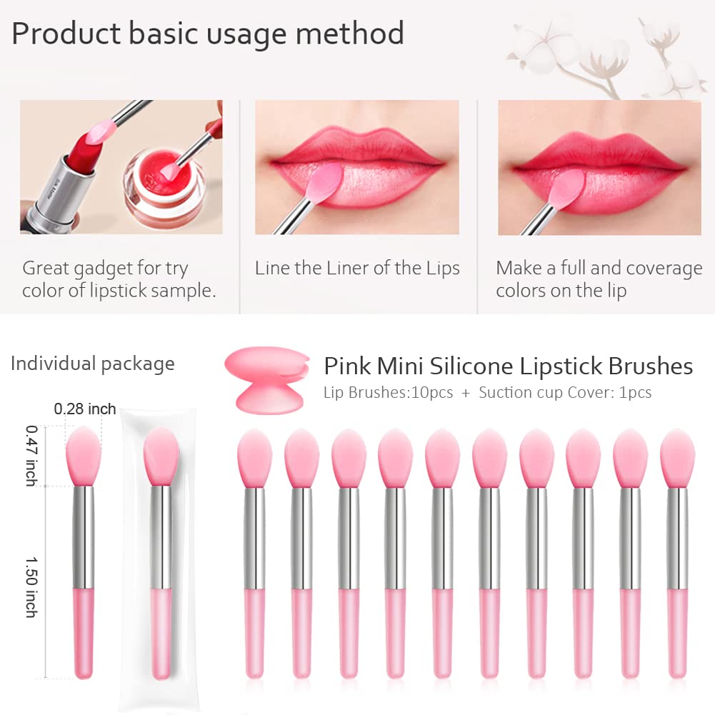 Silicone Lip Brushes 10pcs Makeup Lipstick Brush Wands Applicator Cosmetic Wands Fit Lip Mask Oil