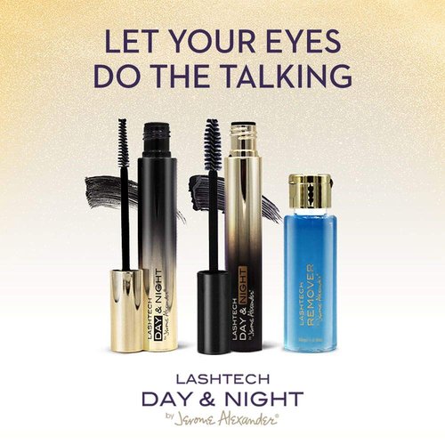 Jerome Alexander LashTech Volumizing Mascara Set - Day & Night with Eye Makeup Remover | Black