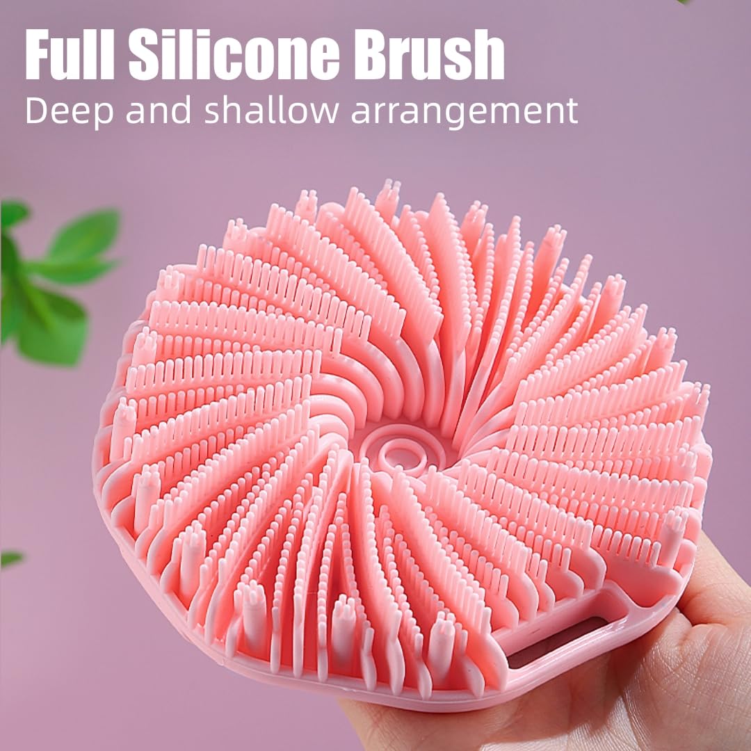 2PCS Scrubbies - Scrubbies The Sud Bud,Silicone Body Scrubber, Exfoliating Body Scrubber for Sensitive Skin, Scrubbies for Body, Silicone Body Brush for Showering, Charcoal (Black + Gray)