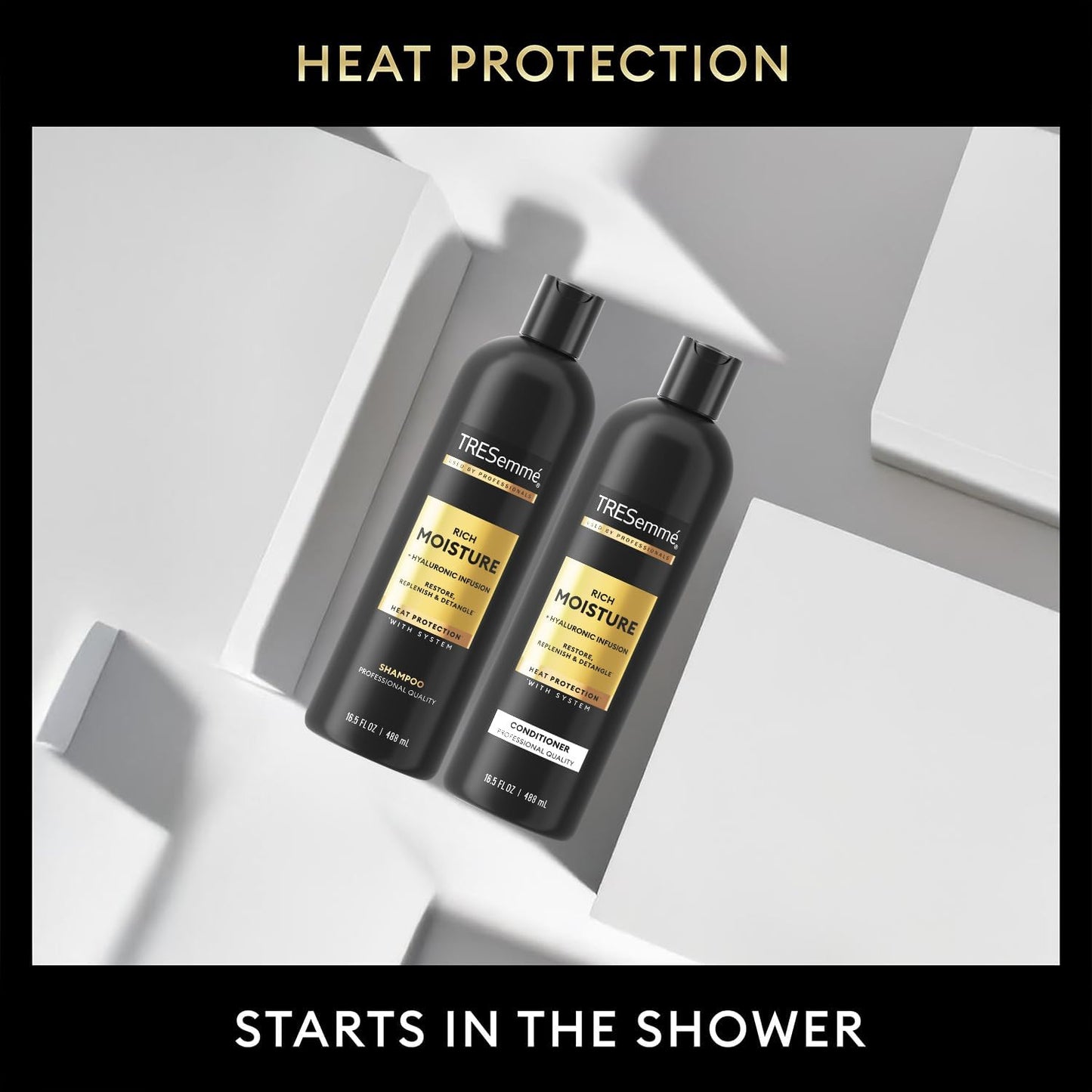 TRESemmé Rich Moisture Shampoo & Conditioner Set - Hydrating Hair Care with Hyaluronic Acid | 16.5 Oz Each