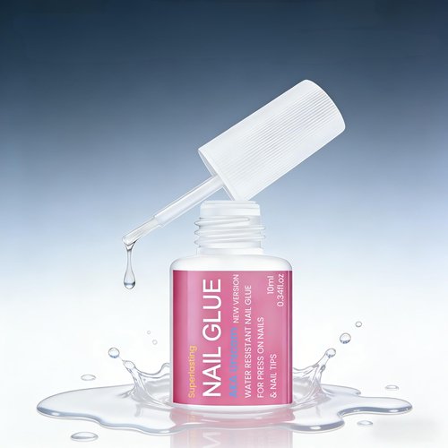 AKA Unicorn 10ml Super Strong Nail Glue for Nail Tips,Acrylic Fake Nails & Press On Nails,Extra Strong Lasting Brush On Glue for Nails Press On Tips - Easy Application & Quick Dry