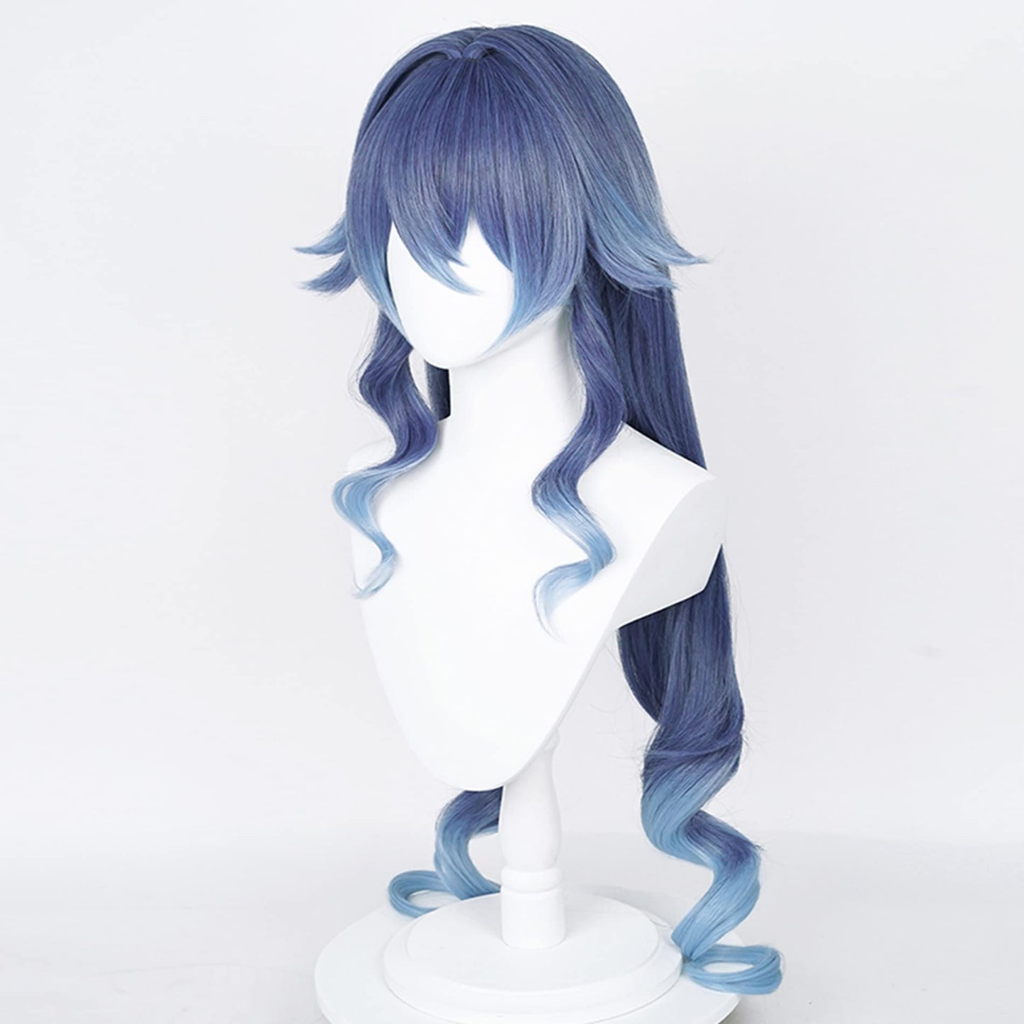 Cosplay Wig Genshin Impact Sumeru Layla Wigs Blue Gradient Anime Cos Wig Custome Hair for Women Halloween Party with Free Cap